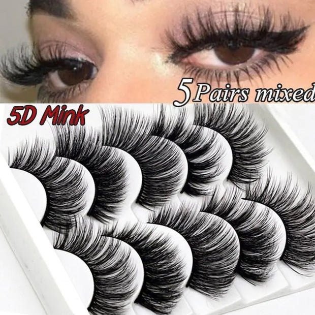 3D Mink Eyelashes 5 Pairs